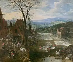 Markt en wasplaats in Vlaanderen, 1620, Museo Nacional del Prado