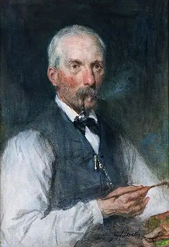 Jozef Israëls, Portret van Jan Hendrik Weissenbruch (1882), Groninger Museum