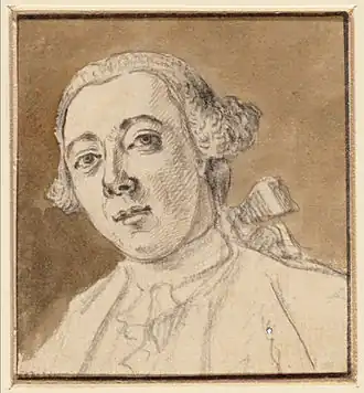 Portret van Quinkhard getekend door Reinier Vinkeles, 1764