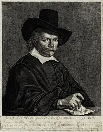 Gravure van Jan Pieterszoon Dou door Reinier van Persijn