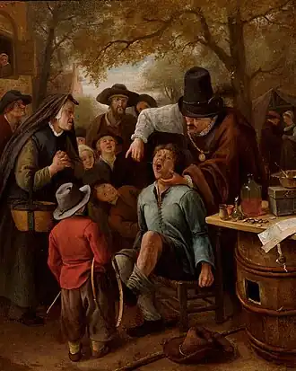 Jan Steen, De kiezentrekker, 1651