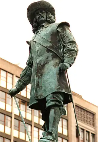 Het standbeeld van Jan van Riebeeck in Kaapstad.