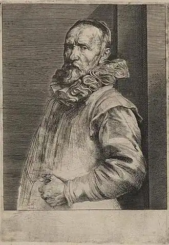 Portret van Jan de Wael I na het schilderen, door Anthony van Dyck.