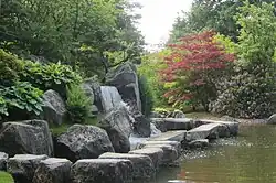 Waterval in Japanse Tuin, Hasselt, België