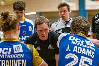 Christoph Jauernik als coach van de Limburg Lions (2020)