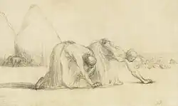 Jean-François Millet: De arenleessters (voorstudie)