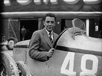 Jean-Pierre Wimille tijdens Franse Grand Prix 1933.