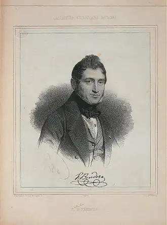 Portret uit 1841 van Bender door Charles Baugniet