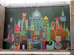 Het mozaïek op de noordelijke wand