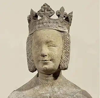 Standbeeld van Johanna van Bourbon in het Louvre