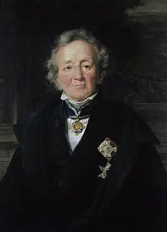 Leopold von Ranke met de versierselen van orde Pour le Mérite en Orde van de Rode Adelaar. Kopie van Adolf Jedens naar een schilderij van Julius Schrader.