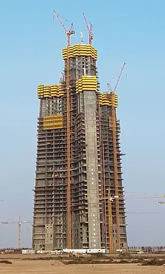 Constructie van de Jeddah Tower - eerste 47 verdiepingen (2 december 2016)