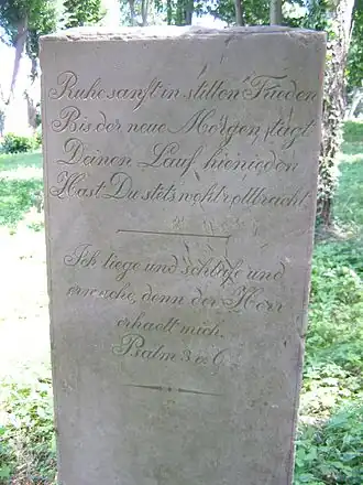 Psalm 3 op de begraafplaats van het Poolse Jegłownik