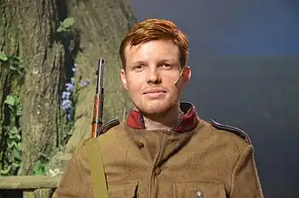 Jelle Cleymans tijdens de open repetitie van de musical 14-18 op 3 april 2014