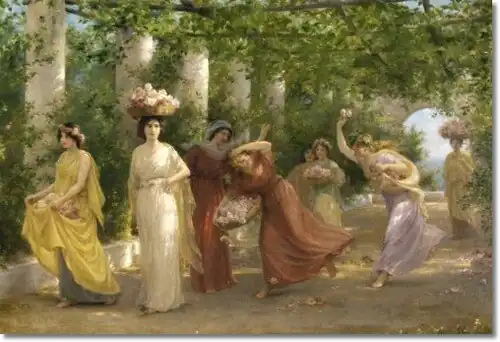 Maidens and Roses, ca 1906