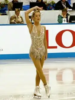 Jennifer Kirk tijdens de NHK Trofee 2003