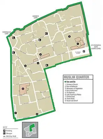 Kaart van Islamitische wijk