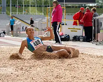 Jessica Ennis bij de Yorkshire Track and Field Championships