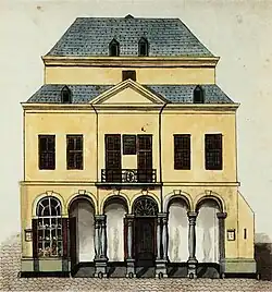 Soirons oostelijke schouwburgentree, vóór 1877