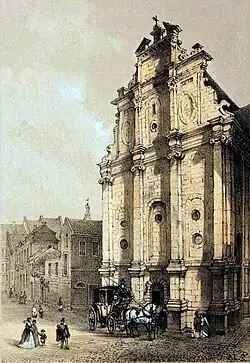 Westfaçade Jezuïetenkerk, 1857