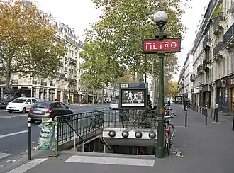 Metroingang aan de Boulevard Beaumarchais