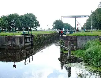 Jipsinghuizersluis in het Ruiten-Aa-kanaal