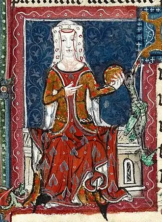 Prent Johanna van Kent uit een manuscript