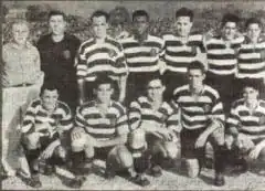 Team 1938/39 (v.l.n.r., v.b.n.o.): Joseph Szabo (coach), Azevedo, Rui Araújo, Aníbal Paciência, Joaquim Serrano, Jurado, Manuel Marques; Adolfo Mourão, Manuel Soeiro, Fernando Peyroteo, Pedro Pireza en João Cruz