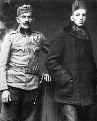 Fabricius (rechts) aan het Pavia-front (1915)