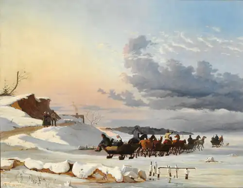 Zweedse sleden, Johan Thomas Lundbye, 1838