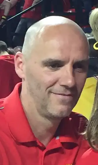Johan Van Herck tijdens de kwartfinales van de Davis Cup in 2017