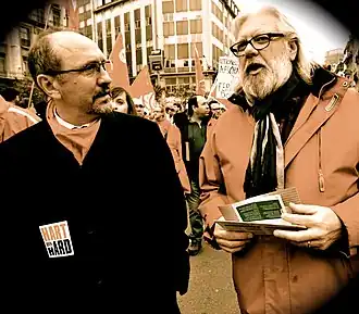 Eddy Van Lancker in gesprek met Johan Vande Lanotte in 2015