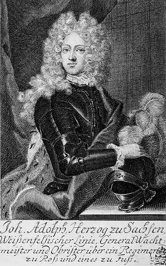 Johan Adolf II, laatste hertog van Saksen-Weissenfels, hertog van Saksen-Querfurt en graaf van Barby