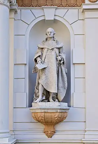 Standbeeld van Von Pergen aan de Minoritenplatz in Wenen.