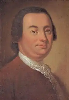 Johann Christoph Friedrich Bach naar een schilderij van David Matthieu, 1754.