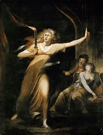 Johann Heinrich Füssli, Die schlafwandelnde Lady Macbeth, 1781-1784