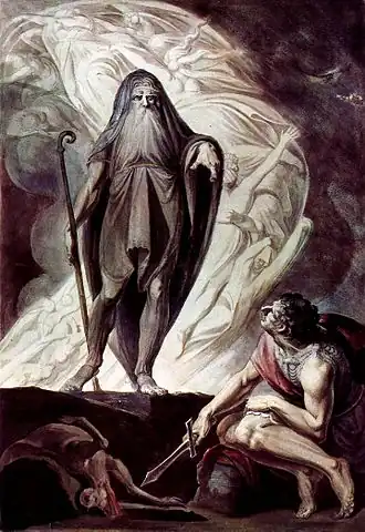 Tiresias verschijnt aan Odysseus. Johann Heinrich Füssli.