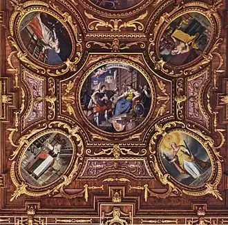 Een fresco op een plafond in Augsburg