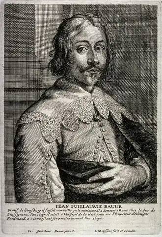 Gravure van een zelfportret door Jan Meyssens