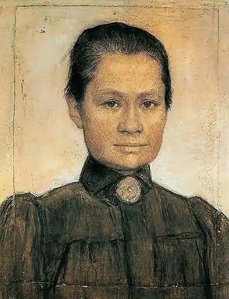 Portret van Jo Bonger (1905), in krijt en aquarel