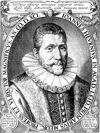 Johannes Heurnius Gravure van Willem Swanenburg