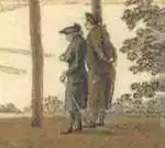 In de Betouw (links) op een prent van Hendrik Hoogers