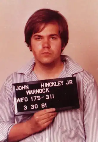 Politiefoto van John Hinckley jr.
