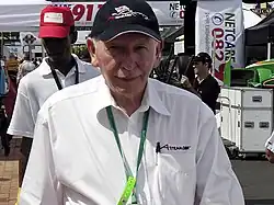 Als voorzitter van het Britse team tijdens de A1GP van Durban in 2006.