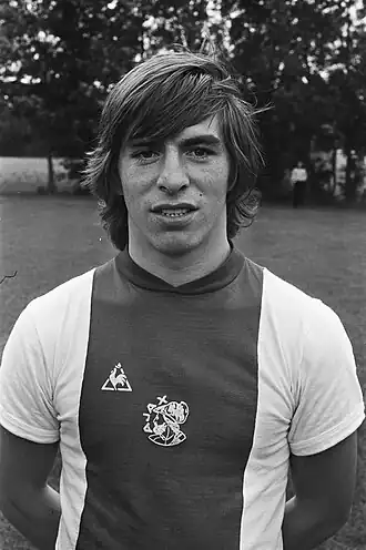 Dusbaba als speler van Ajax in juli 1975.