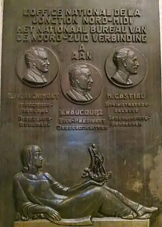 plaquette Noord-Zuidverbinding (1958), Brussel