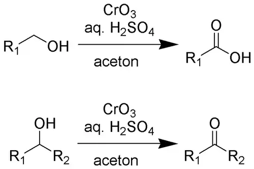 Reactieprincipe van de Jones-oxidatie