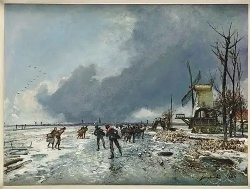 Wintergezicht met schaatsers (1864), Teylers Museum