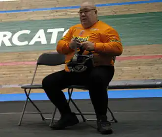 Joop Zijlaard op de wielerbaan