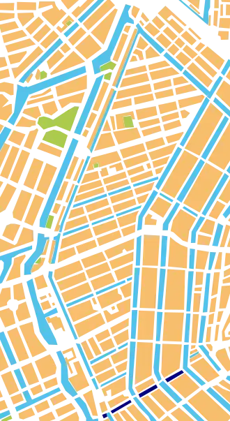 Locatie Leidsegracht (donkerblauw)